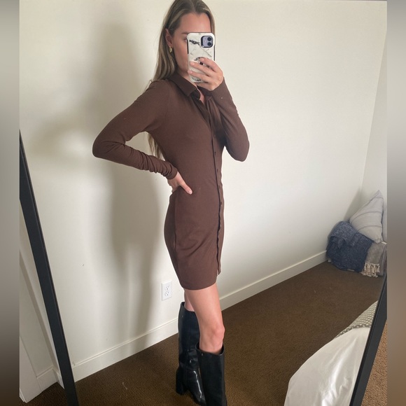 Brown AFRM button up dress - Picture 4 of 4